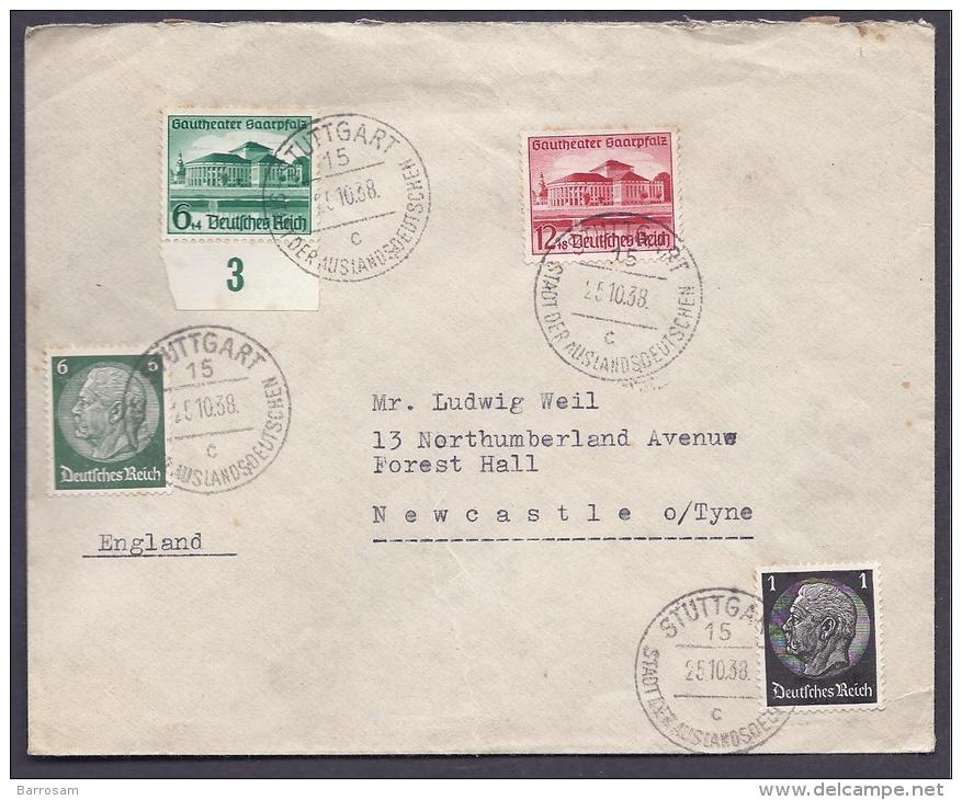 Germany1938: Michel673-4, On Cover To UK - Other & Unclassified