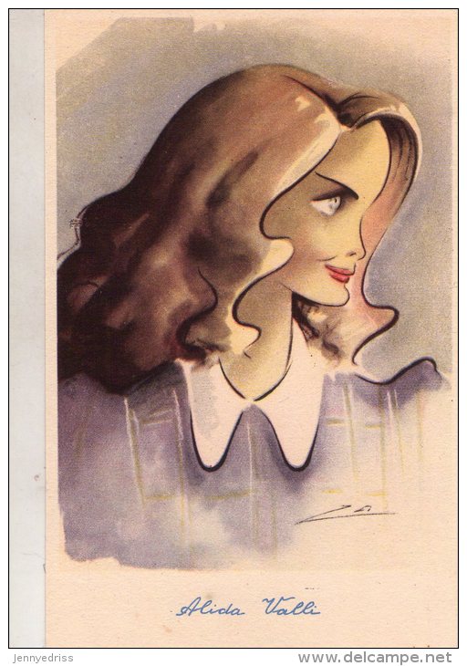 ALIDA  VALLI  , Attrice , Caricatura , Illustratore Nino Za  * - Acteurs