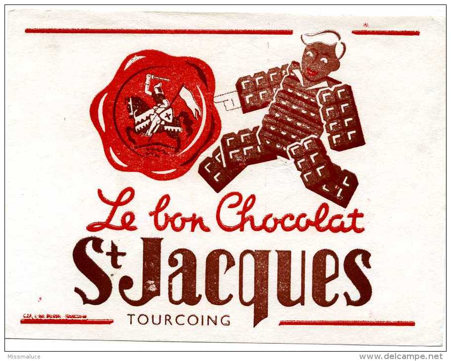 PUBLICITE BUVARD CHOCOLAT SAINT JASQUES TOURCOING - Accumulators