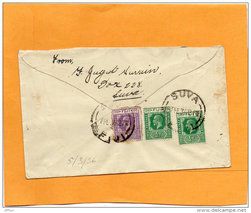 Fiji Old Cover Mailed To Scotland - Fidschi-Inseln (...-1970)