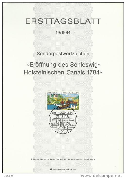 Opening Of The Schleswig-Holstein Canals 1784, Bonn, 21.8.1984., Germany, Occasional Card 19/1984 - Other & Unclassified