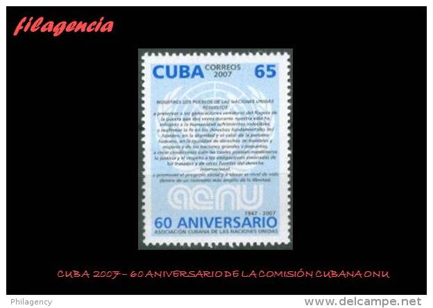 CUBA MINT. 2007-20 60 ANIVERSARIO DE LA COMISIÓN CUBANA DE NACIONES UNIDAS - Ungebraucht