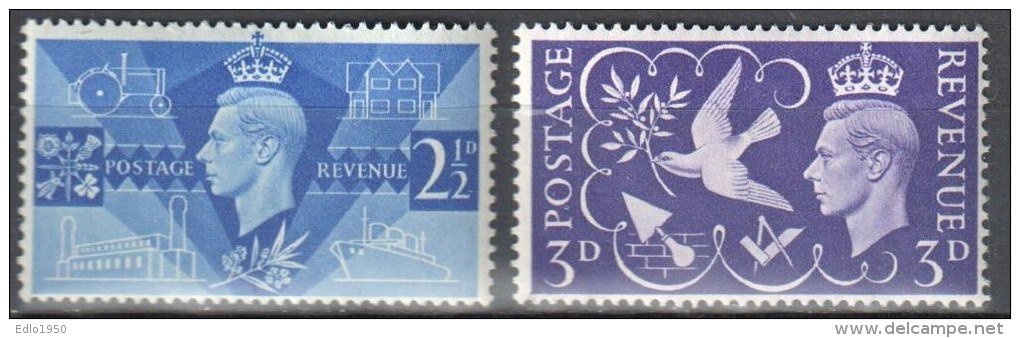 Great Britain 1946 - Mi 231-232  MNH(**). - Unused Stamps