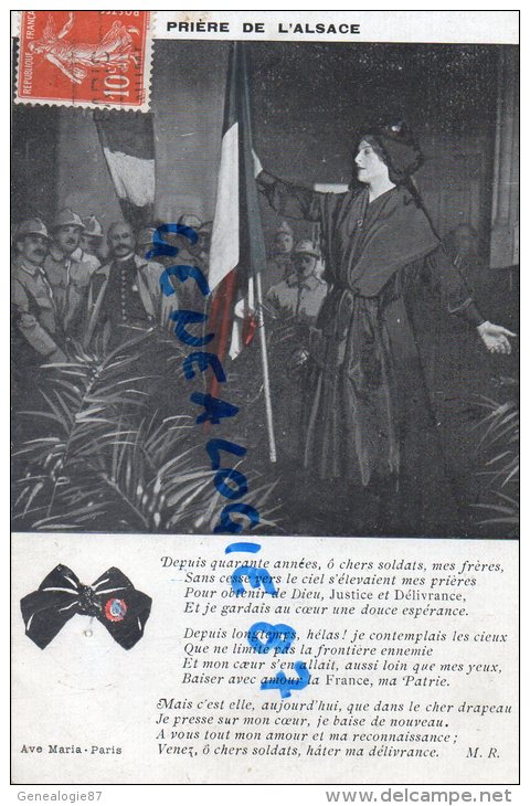 68 - PRIERE DE L' ALSACE -  GUERRE 1914-1918 PATRIOTIQUE ALSACIENNE - Autres & Non Classés