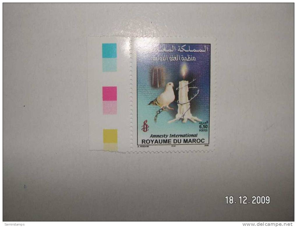 Morocco, Amnesty International, 2005- 1 Stamp,Birds Colomb - Morocco (1956-...)