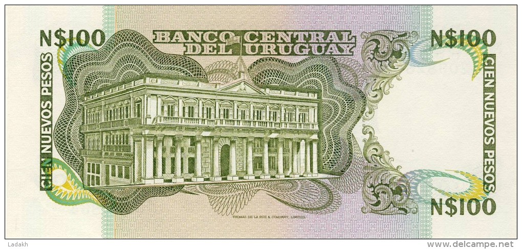 BILLET # URUGUAY # 1987 # 100 NUEVOS PESOS # PICK 62 D # BILLET NEUF # - Uruguay