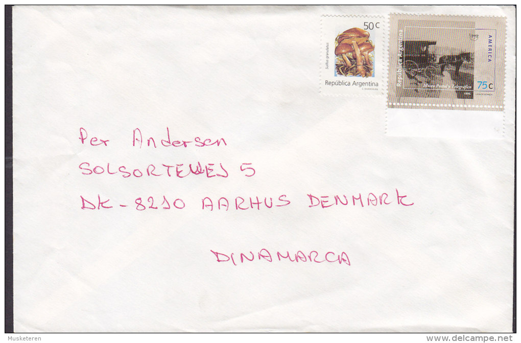 Argentina BUENOS AIRES 1995? Cover Letra To AARHUS Denmark Uncancelled Stamps Horse Pferd Cheval - Brieven En Documenten