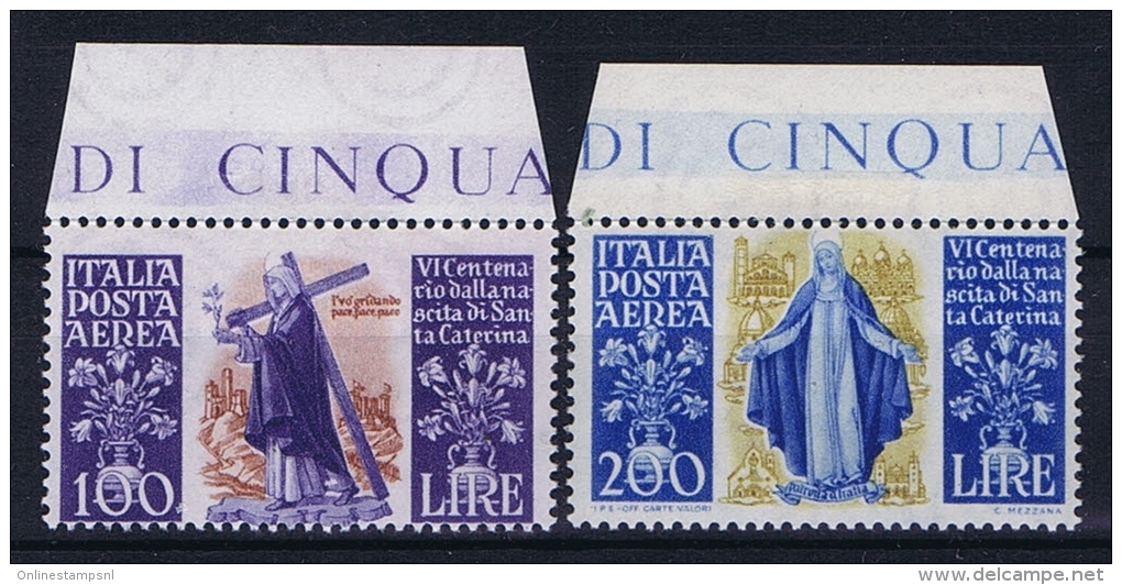 Italy:   Sa A 146-147 , Mi 744/45  MNH/** Airmail - Posta Aerea