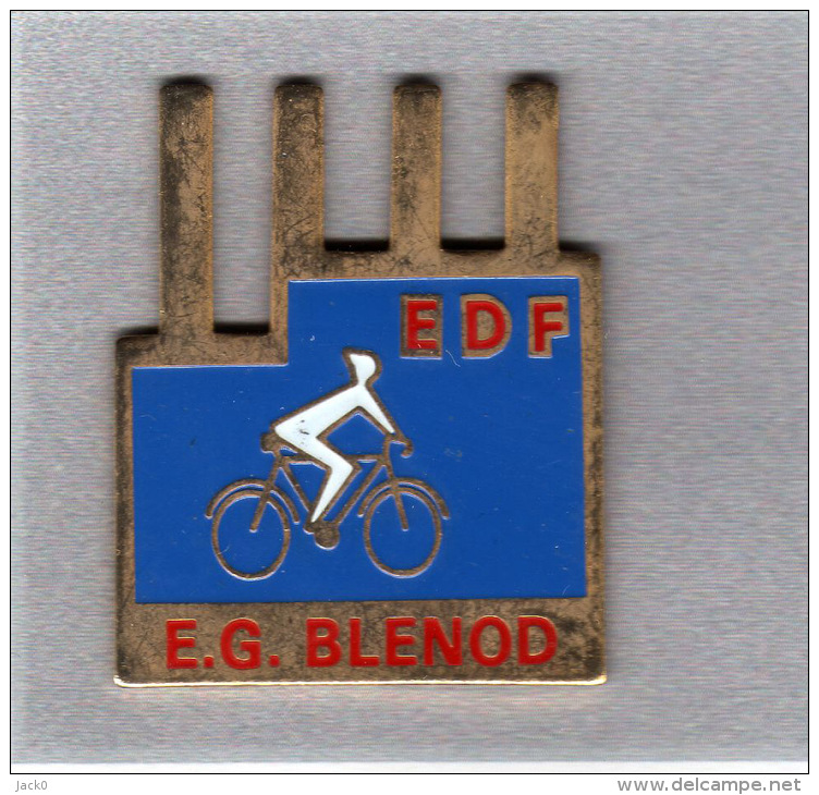 Pin´s  Sport  CYCLISME,  E.G  BLENOD  Avec  E.D.F  ( 54 ) - Radsport
