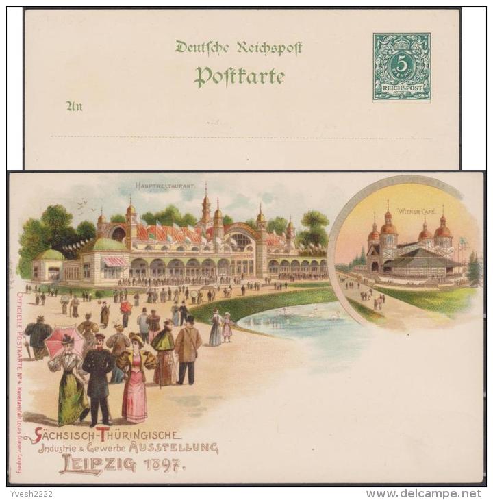 Allemagne 1897. Entier Postal TSC. Leipzig, Sächsisch-Thüringische Industrie Und Gewerbe Ausstellung, Cygnes - Zwanen