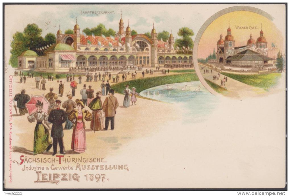 Allemagne 1897. Entier Postal TSC. Leipzig, Sächsisch-Thüringische Industrie Und Gewerbe Ausstellung, Cygnes - Schwäne