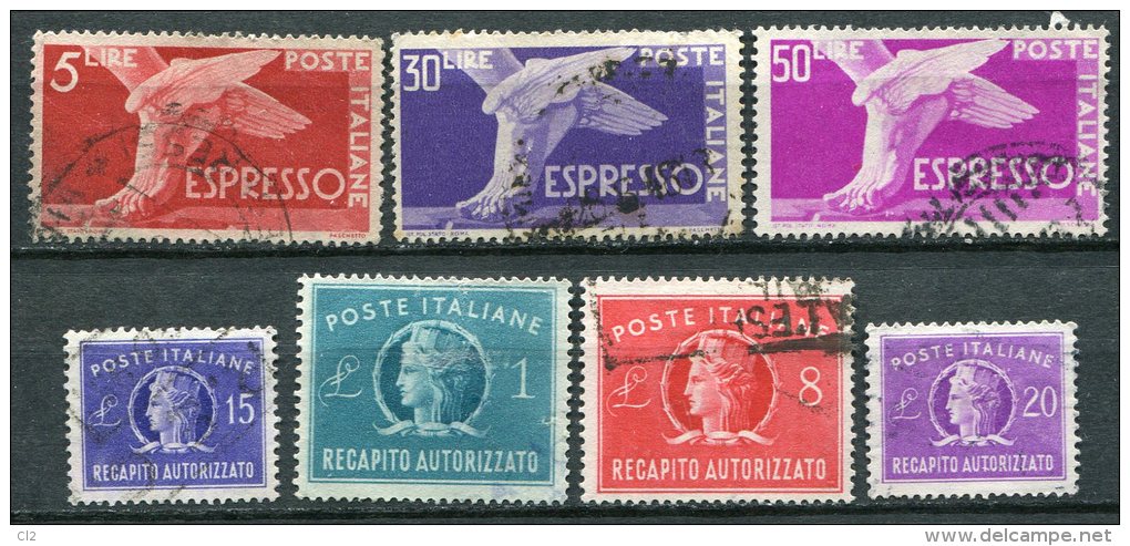 ITALIE - Y&T Expres 27, 31, 31A, 33, 34, 36, 37 - Express/pneumatic Mail