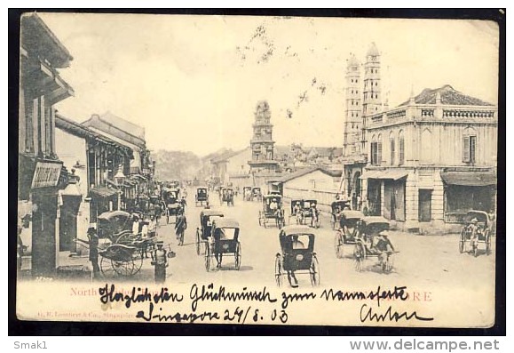 AK   SINGAPORE   NORTH BRIDGE ROAD   1903.   +   SCAN OF BACK SIDE - Singapour