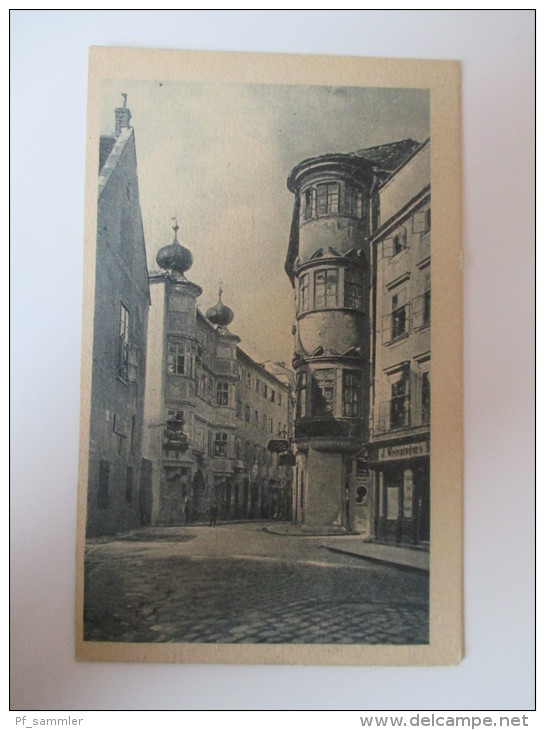 AK / Künstlerkarte Linz A. D. Altstadt 1924 Echt Gelaufen! Kunstverlag Hans Hausner, Wien - Linz