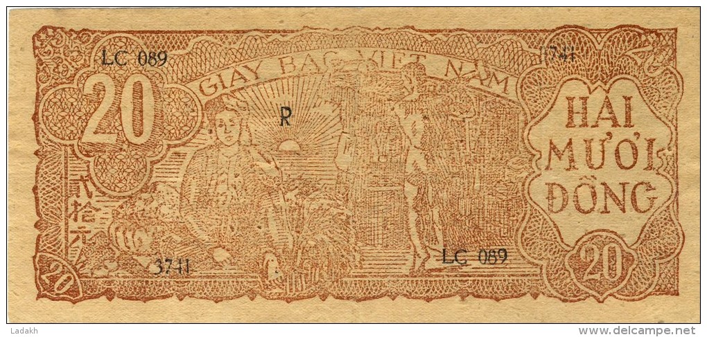 BILLET # VIET NAM # 1948 # 20 DONGS # PICK 18 # BILLET CIRCULE # - Vietnam