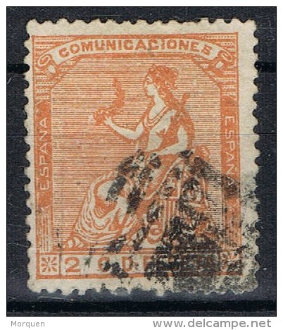 Sellos 2 Cuartos Rojo Naranja Variedad  Alegoria 1874, Num 131a º - Usados