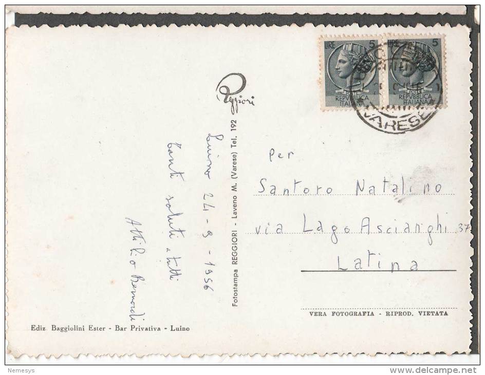 1956 LUINO VEDUTINE FG V SEE 2 SCANS - Luino