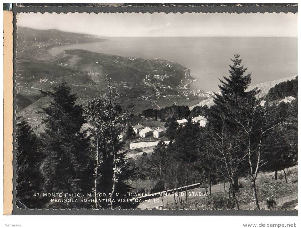 1953 PENISOLA SORRENTINA VISTA DAL MONTE FAITO CASTELLAMMARE DI STABIA V SEE 2 SCANS - Castellammare Di Stabia