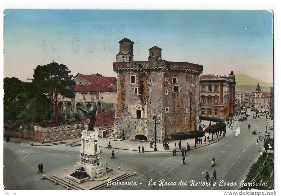 1956 - BENEVENTO - LA ROCCA DEI RETTORI E CORSO GARIBALDI - ANIMATA--C922 - Benevento