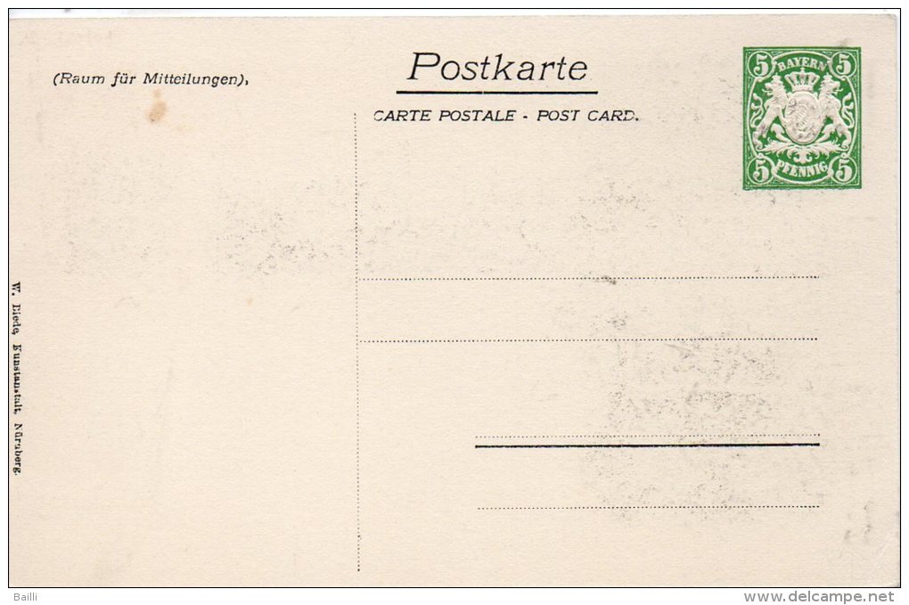 ALLEMAGNE BAVIERE ENTIER POSTAL ILLUSTRE 1906 - Altri & Non Classificati