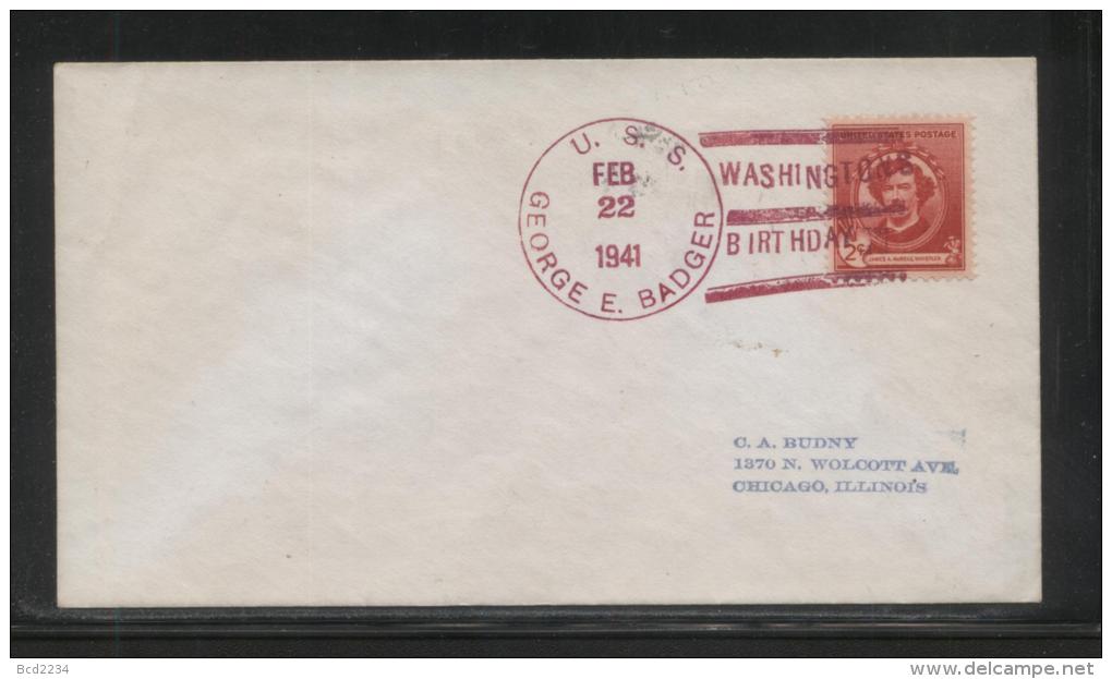 USA 1932 GEORGE WASHINGTON BICENTENNIAL COVER USS GEORGE E BADGER PRESIDENT AMERICAN INDEPENDENCE - George Washington