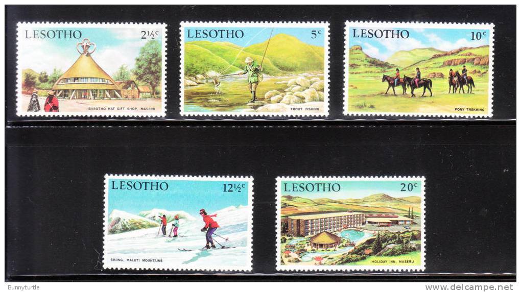 Lesotho 1970 Tourism Fishing Skiing Horseback Riding Holiday Inn MNH - Lesotho (1966-...)
