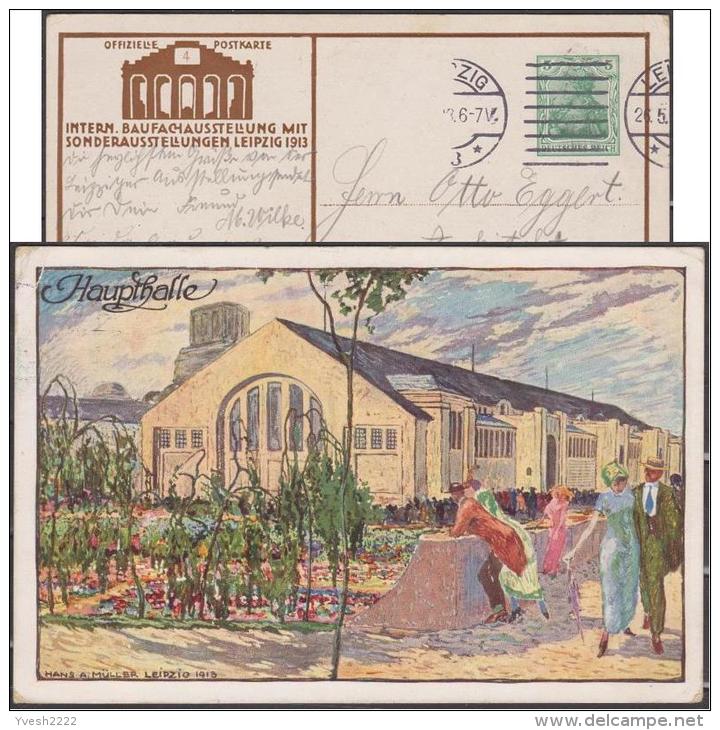 Allemagne 1913. Carte EP TSC. Int.Baufachausstellung Leipzig. Vue Sur La Grande Salle D'Art Décoratif, Grande Halle - Agriculture