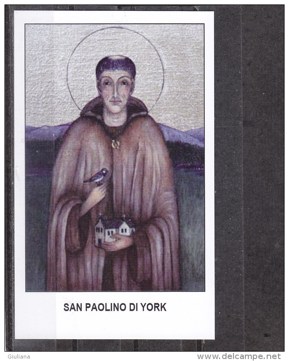 San Paolino Di York, Con Storia E Preghiera Al Retro - Images Religieuses