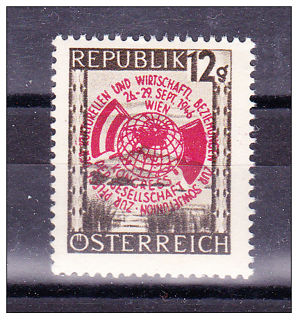 AUSTRIA  1946 ,  Development Congress   , Y&T  #  646 Cv  0.60   E ,  ** M N H , V V F - Nuovi