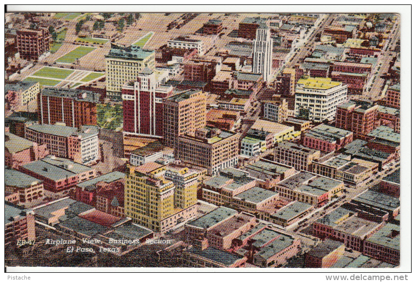 El Paso Texas - Airplane View - Business Section - EP 47 - 2 Scans - El Paso