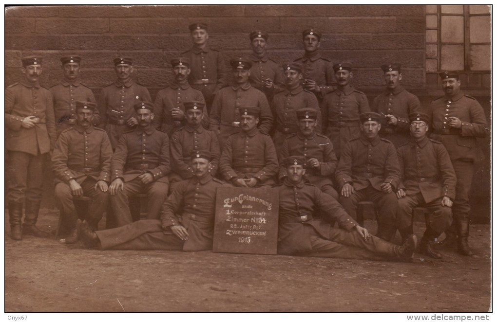 Carte Postale Photo Militaire Allemand ZWEIBRÜCKEN-22 Infanterie Regiment Corporalschaft Zimmer 54- - Sonstige & Ohne Zuordnung