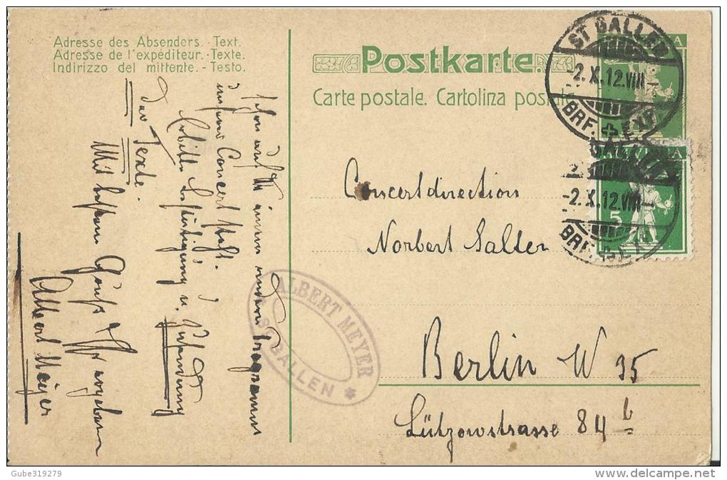 SWITZERLAND 1912 - CARTE POSTALE  RARITY ALBERT MEYER AUTOGRAPH ORCHESTRA CONDUCTOR CLASSIC MUSIC FANS WRITTEN &AUTOGRAP - Autres & Non Classés