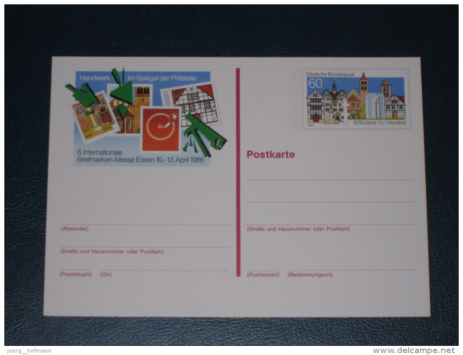 Germany Deutschland Bund Ganzsache Postal Stationery 1986 1250 Bad Hersfeld Messe Essen  Mint Ungebraucht ** - Bildpostkarten - Ungebraucht