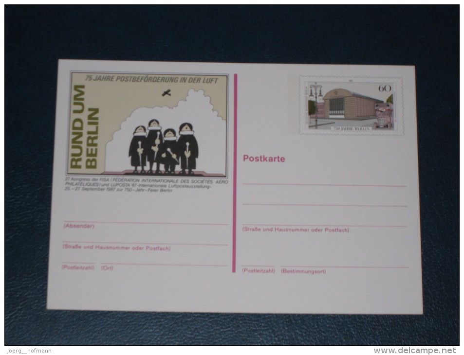 Germany Deutschland Bund Ganzsache Postal Stationery 1987 750 Jahre Berlin Rund Um Berlin  Mint Ungebraucht ** - Cartoline Illustrate - Nuovi