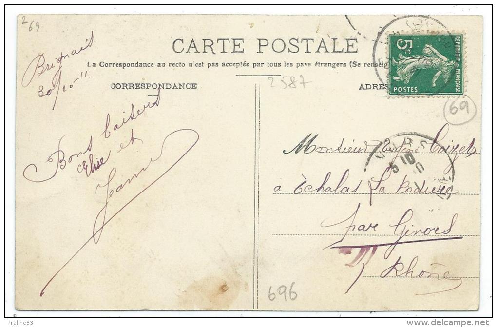 CPA -BRIGNAIS -VUE GENERALE N° 2 -Rhône (69) -Circulé 1911 - Brignais