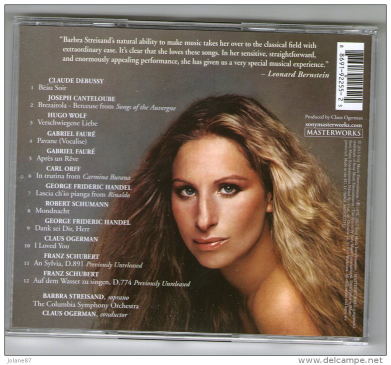 CD     BARBRA STREISAND        CLASSICAL        DEBUSSY CANTELOUBE FAURE HANDEL SCHUMANN - Sonstige & Ohne Zuordnung