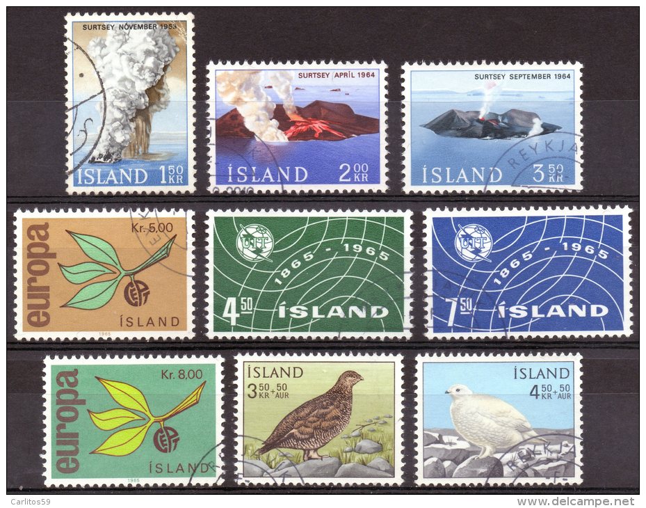 Islanda – 1965 " Lotto Di 9 Francobolli" Usato - Gebraucht