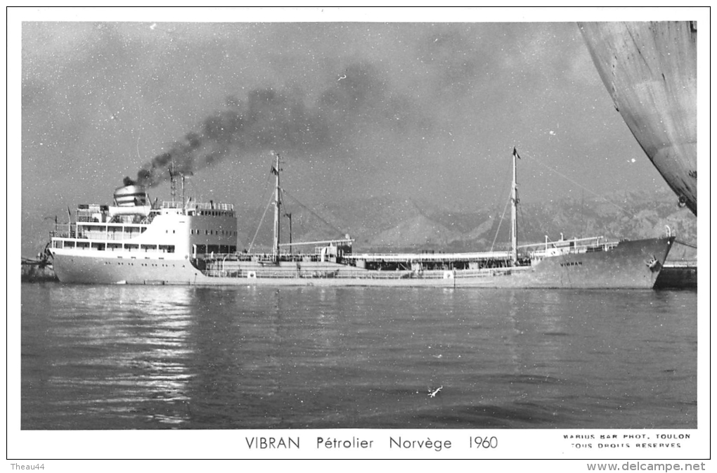 ¤¤  -  Carte Photo Du Pétrolier Norvégien " VIBRAN " En 1960   -  ¤¤ - Pétroliers