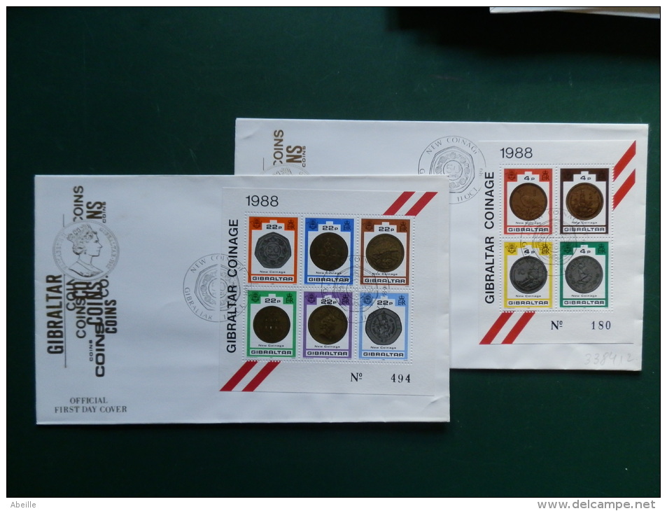 A3384     2  FDC  GIBRALTAR - Coins