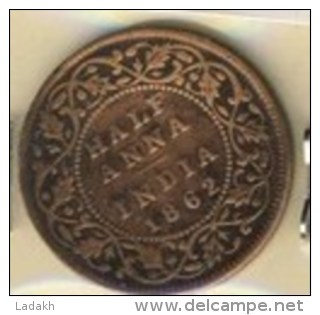 COMPAGNIE DES INDES # INDE INDIA # 1862 # 1/2 ANNA # VICTORIA - Kolonies