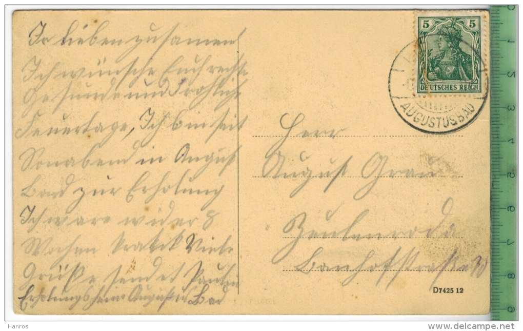 Augustusbad 1910/1920, Verlag: -------,  Postkarte Mit Frankatur  Und Stempel, ----- MIT BEFÖRDERUNGSSPUREN, - Radeberg