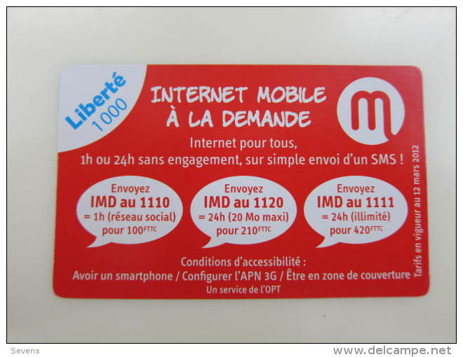 Mobile Cell  Prepaid Card, Used - New Caledonia