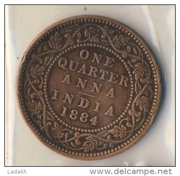 COMPAGNIE DES INDES # INDE INDIA # 1884 # 1/4 ANNA # VICTORIA - Colonies
