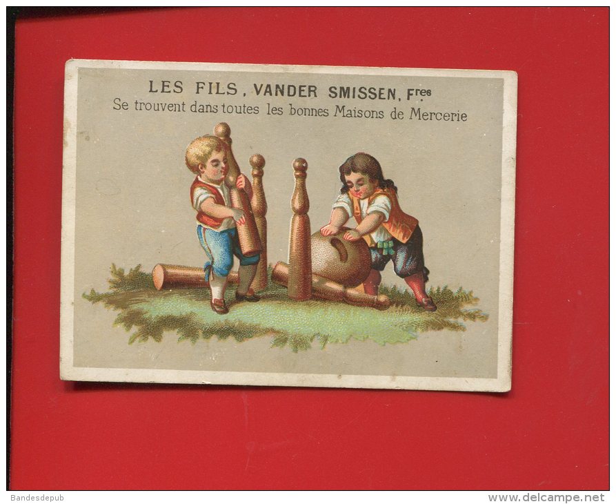 CHROMO CALENDRIER  COMPLET OFFERT  FILS VANDER SMISSEN FRERES 1882 JOUERS  JEU QUILLES BOULE  LITH ROMANET - Petit Format : ...-1900