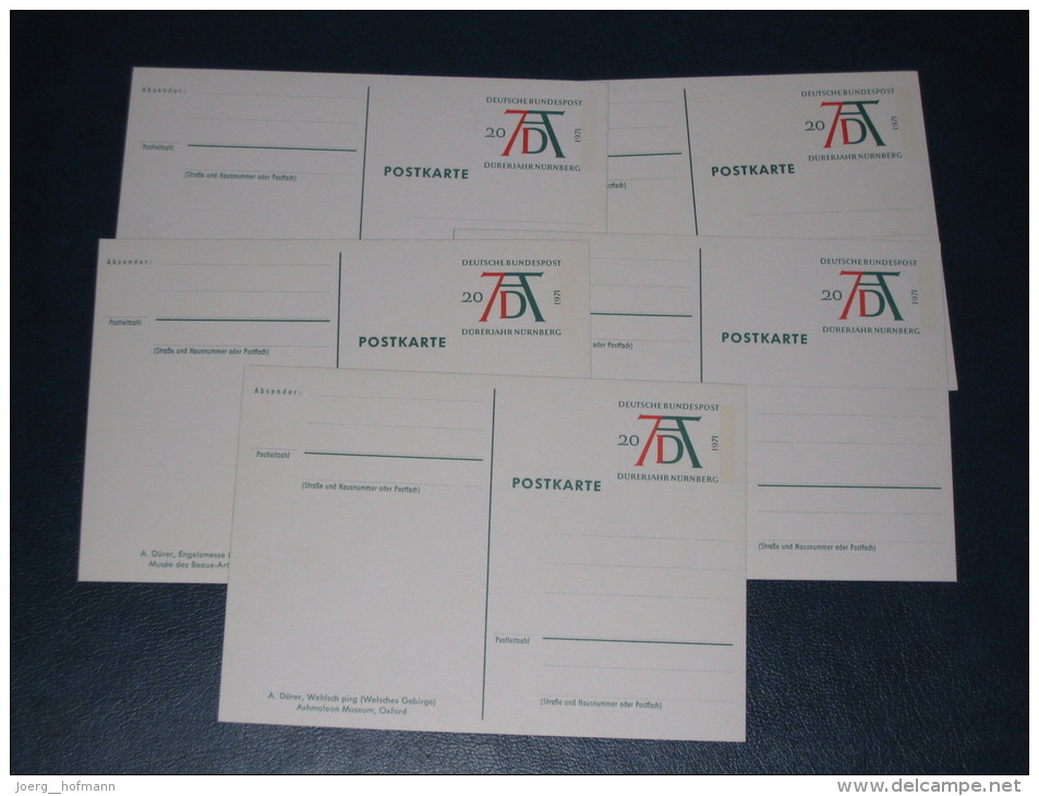 5 Germany Deutschland Bund Ganzsache Postal Stationery 1971 Albrecht Dürer  Mint Ungebraucht ** - Illustrated Postcards - Mint