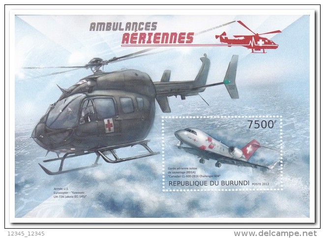 Burundi 2012 Postfris MNH, Red Cross, Helicopter - Ongebruikt