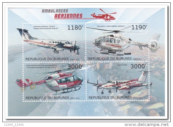 Burundi 2012 Postfris MNH, Red Cross, Helicopter - Ungebraucht