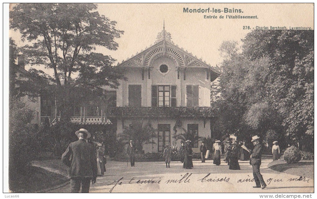 1903 MONDORF LES BAINS - ENTREE DE 'ETABLISSEMENT - Mondorf-les-Bains