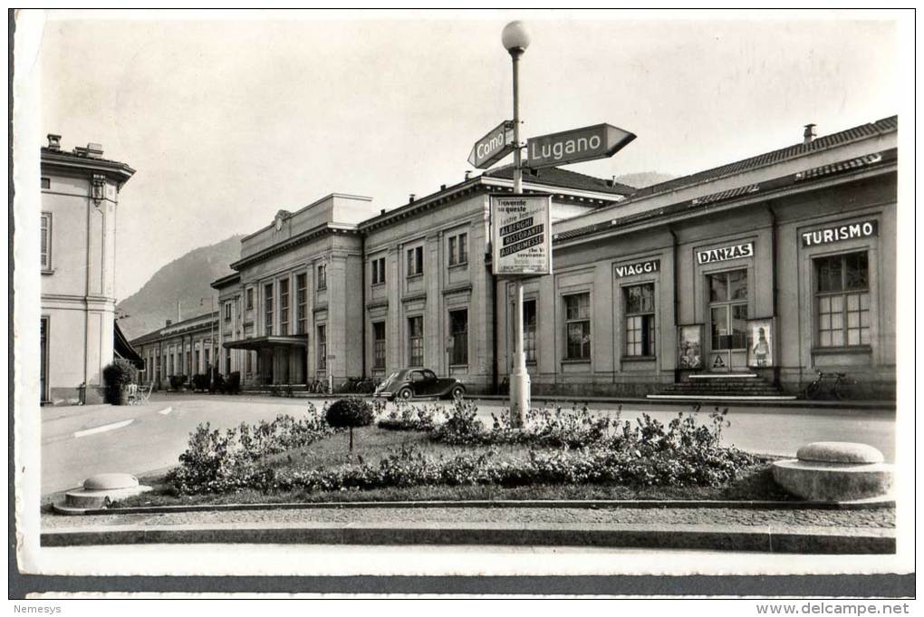 1953 CHIASSO STAZIONE INTERNAZIONALE INCROCIO FP V SEE 2 SCANS AUTOMOBILE D'EPOCA CARTELLI STRADALI - Chiasso