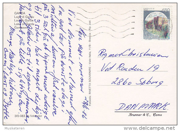 Italy PPC Garda Lago Di Garda GARDA 1986 Sent To Denmark (2 Scans) - Brescia